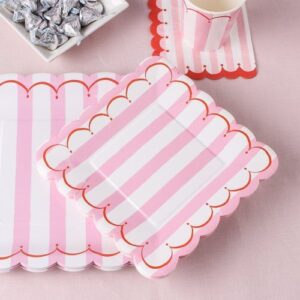 Platos Polipapel ONDAS ROSAS x 8 Unidades